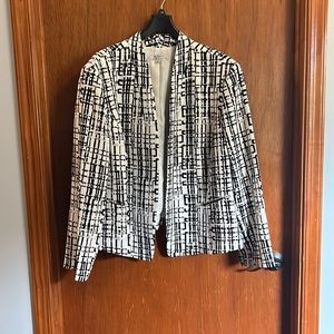 Tahari ASL Black and White Patterned Jacket